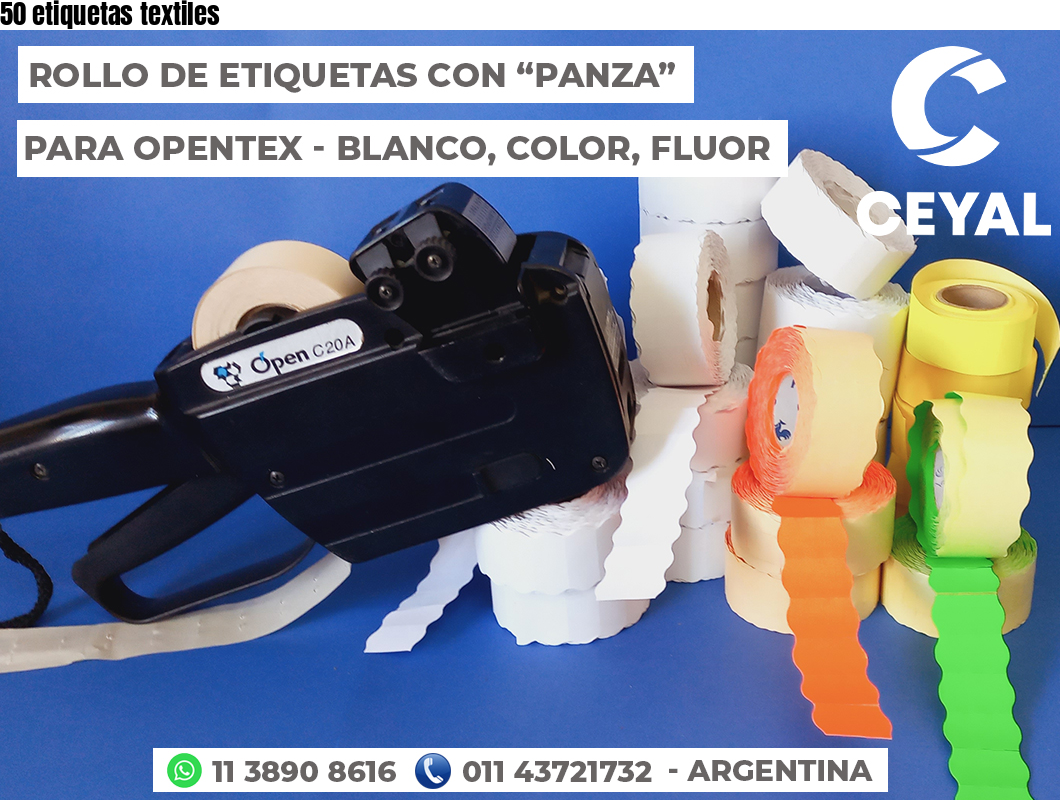 50 etiquetas textiles