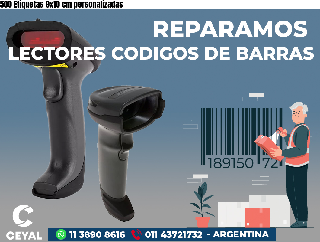 500 Etiquetas 9x10 cm personalizadas