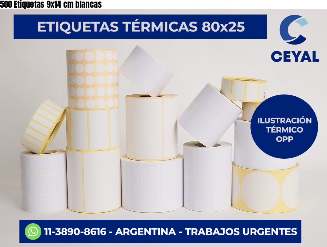500 Etiquetas 9×14 cm blancas