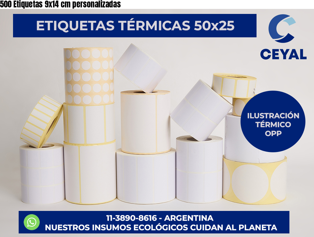 500 Etiquetas 9×14 cm personalizadas
