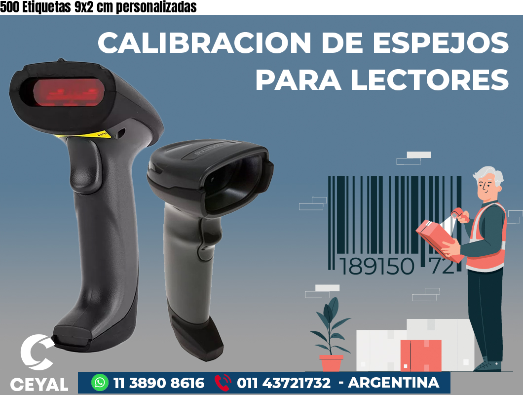 500 Etiquetas 9x2 cm personalizadas