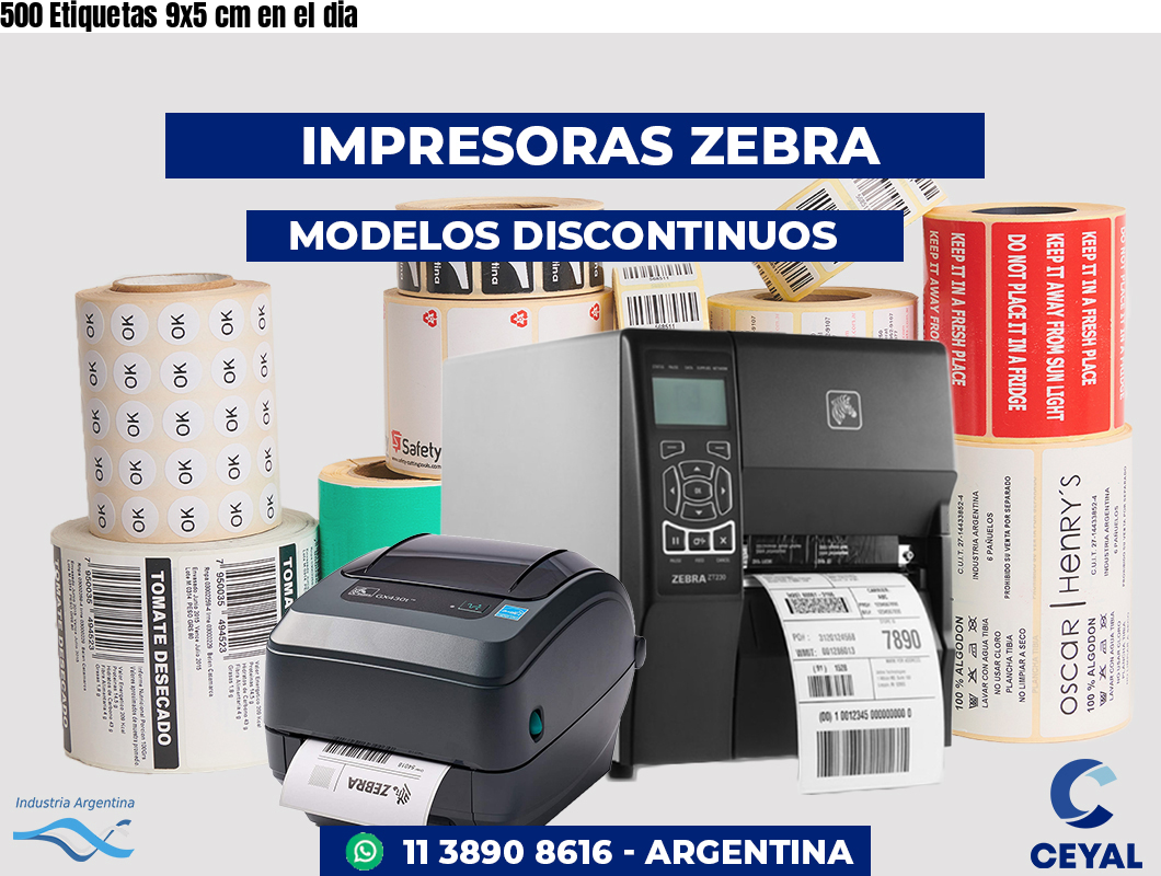 500 Etiquetas 9x5 cm en el dia