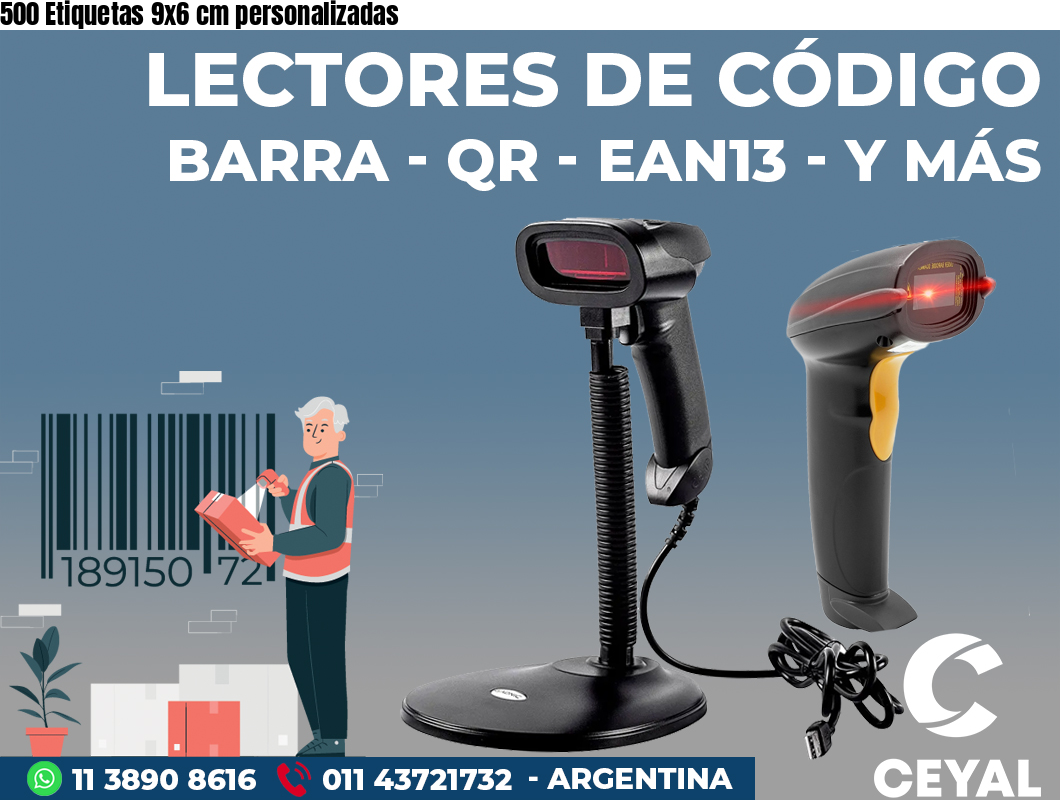 500 Etiquetas 9x6 cm personalizadas