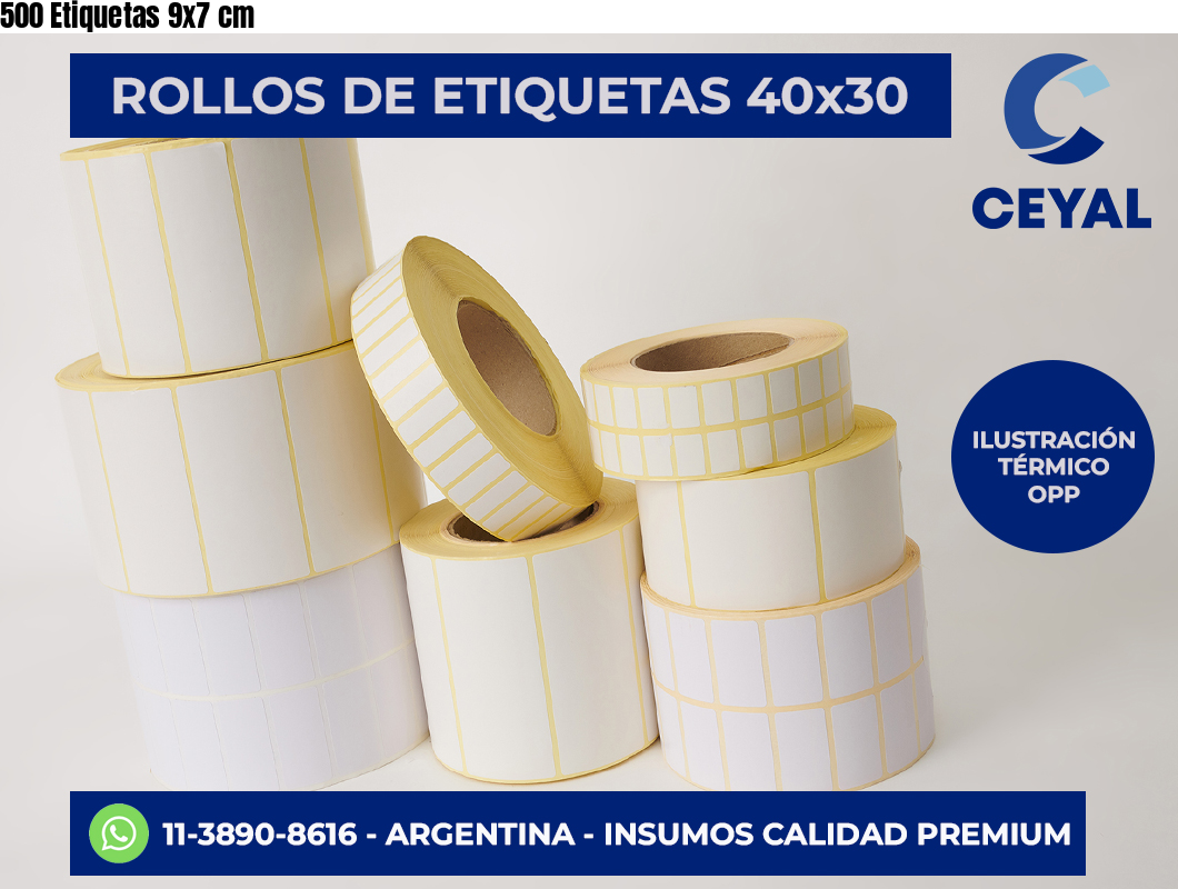 500 Etiquetas 9×7 cm