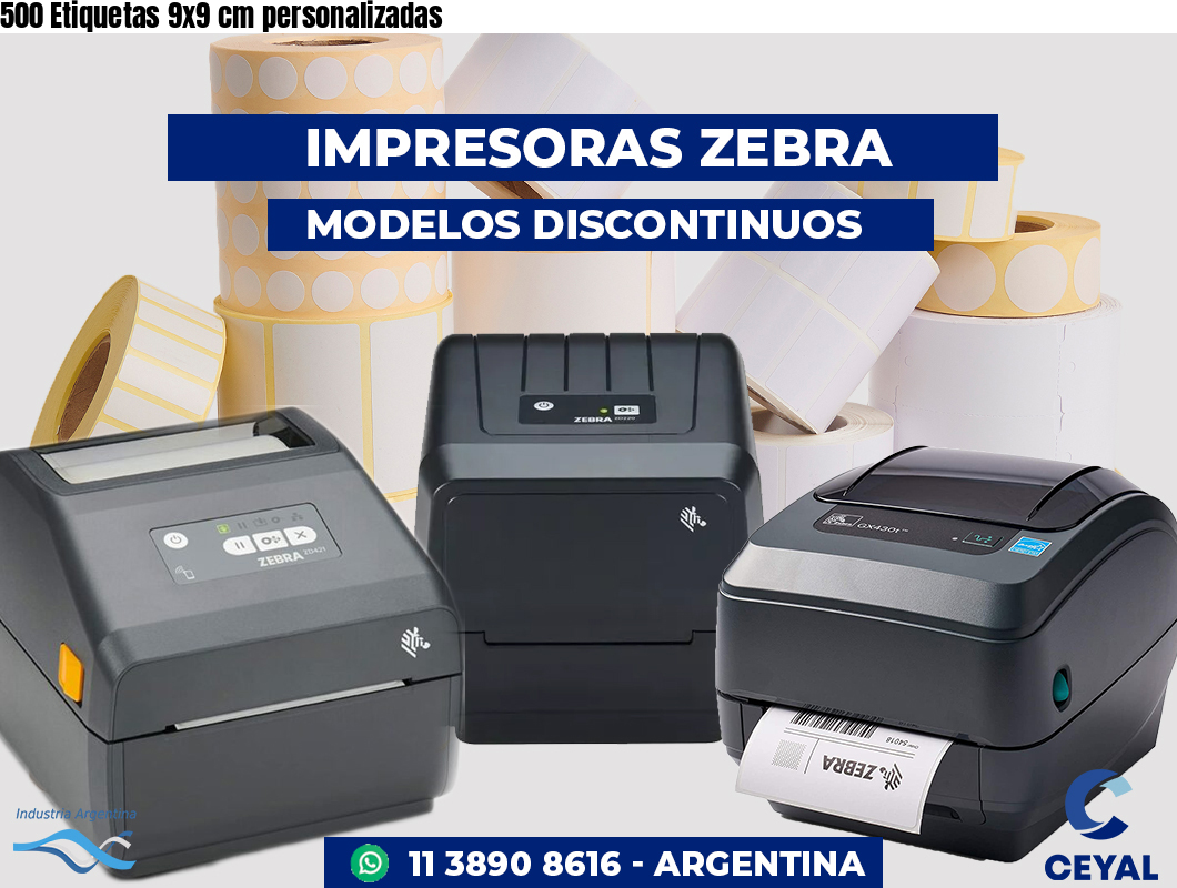 500 Etiquetas 9x9 cm personalizadas
