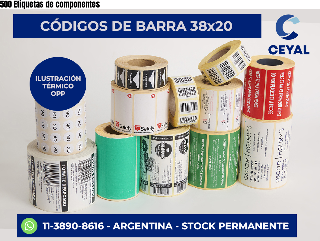 500 Etiquetas de componentes