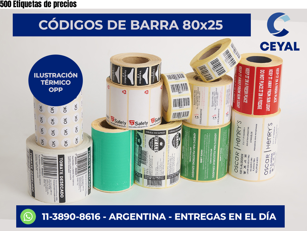 500 Etiquetas de precios