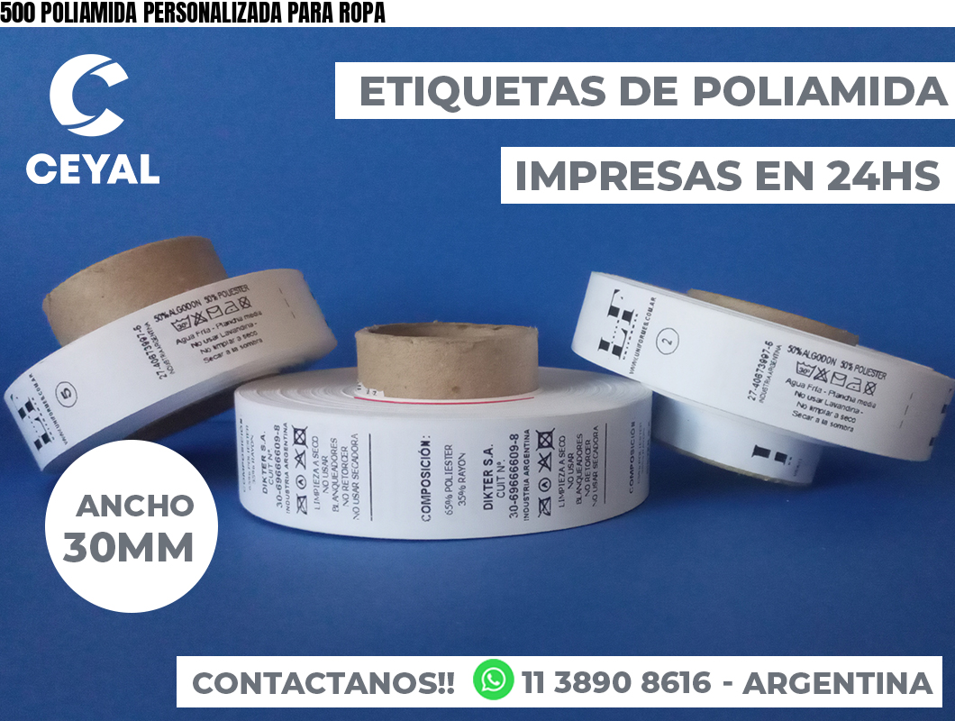 500 POLIAMIDA PERSONALIZADA PARA ROPA