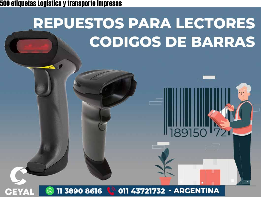 500 etiquetas Logística y transporte impresas