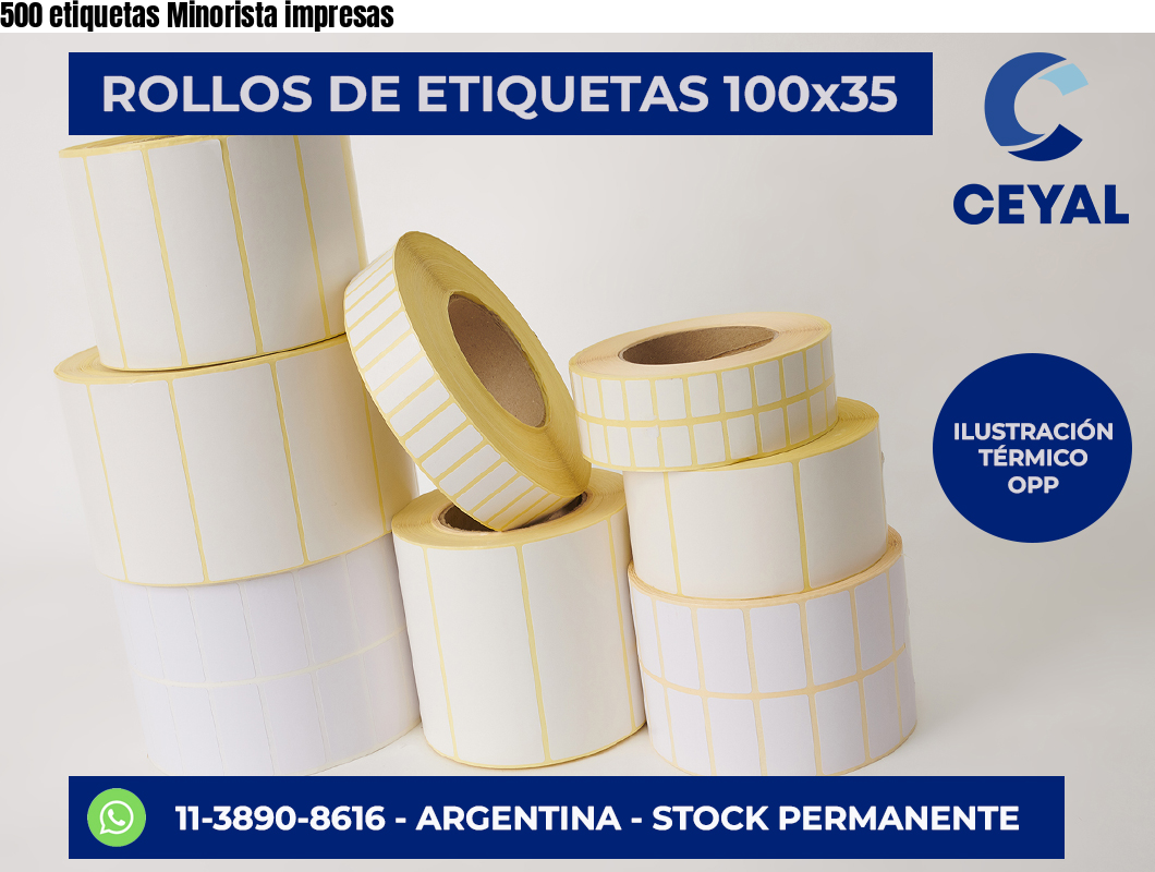 500 etiquetas Minorista impresas
