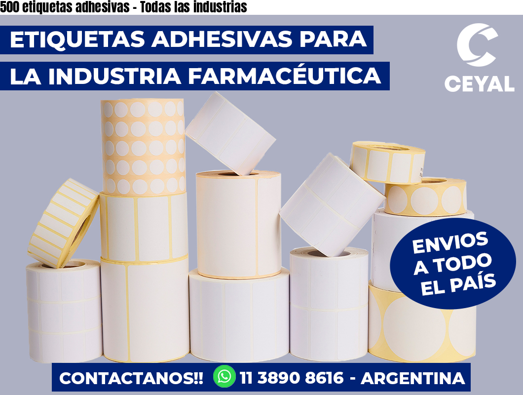 500 etiquetas adhesivas – Todas las industrias