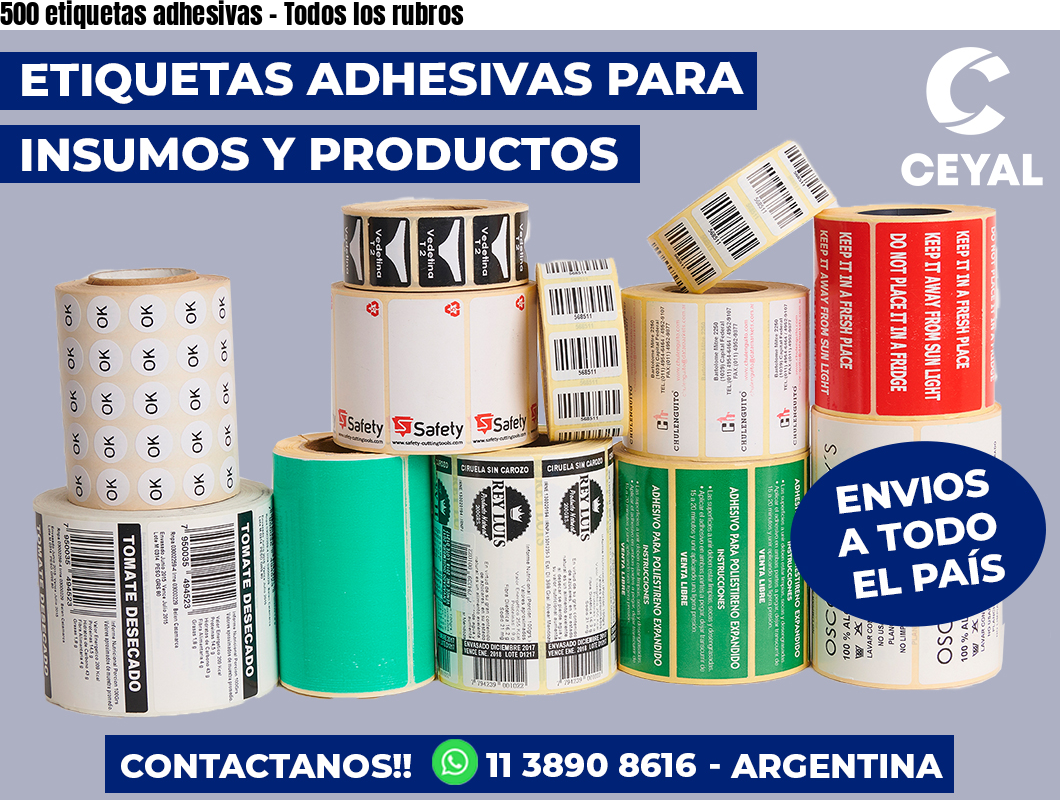 500 etiquetas adhesivas – Todos los rubros
