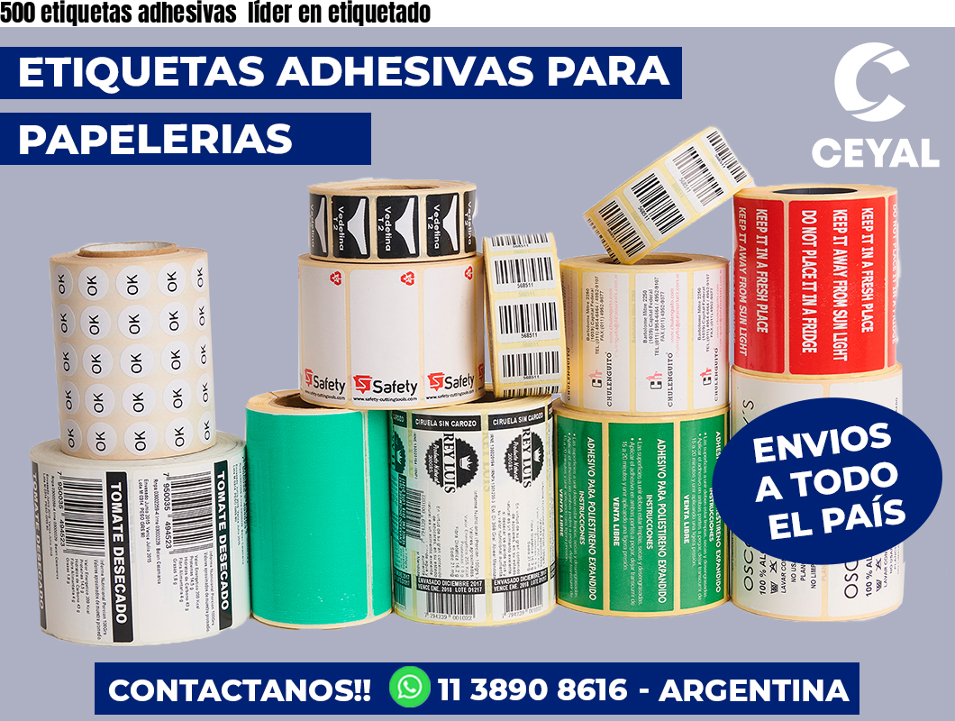500 etiquetas adhesivas líder en etiquetado
