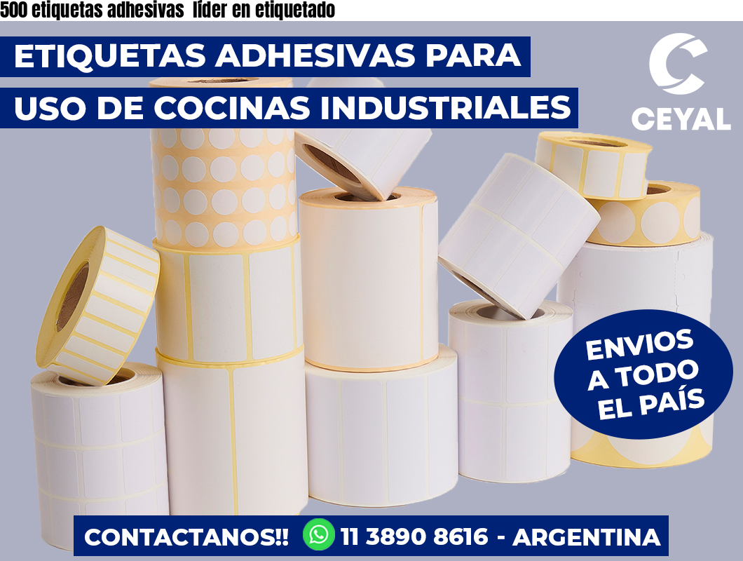 500 etiquetas adhesivas  líder en etiquetado