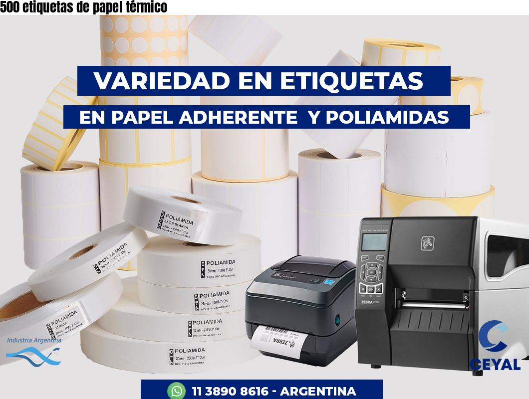 500 etiquetas de papel térmico