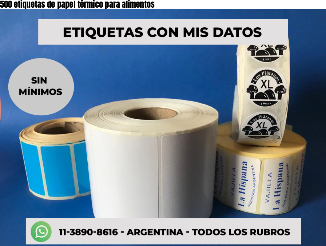 500 etiquetas de papel térmico para alimentos