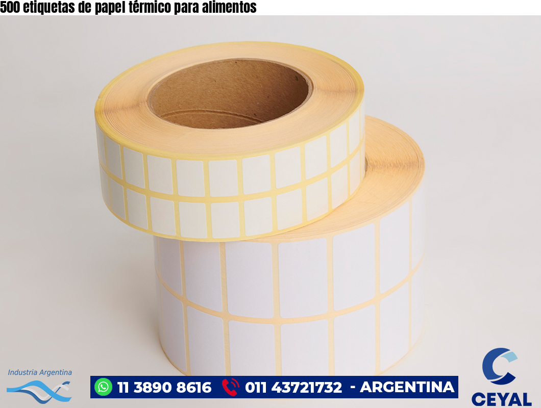 500 etiquetas de papel térmico para alimentos