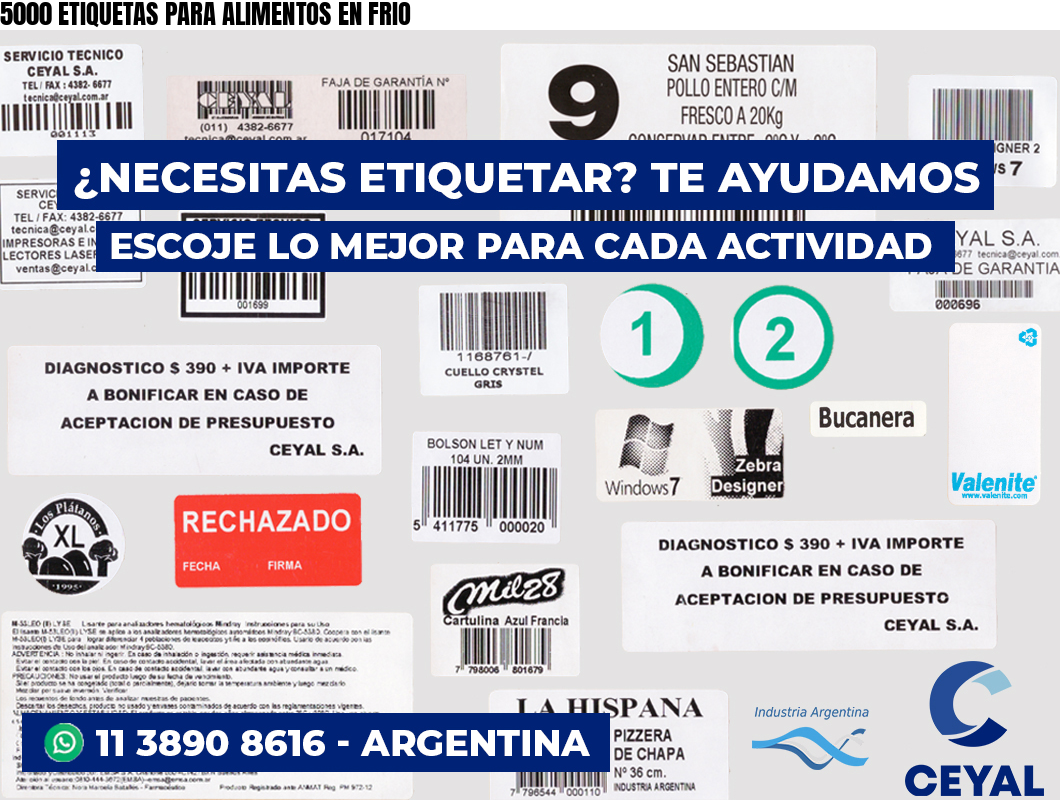 5000 ETIQUETAS PARA ALIMENTOS EN FRIO