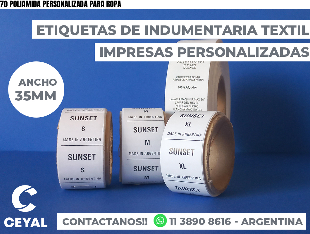 70 POLIAMIDA PERSONALIZADA PARA ROPA