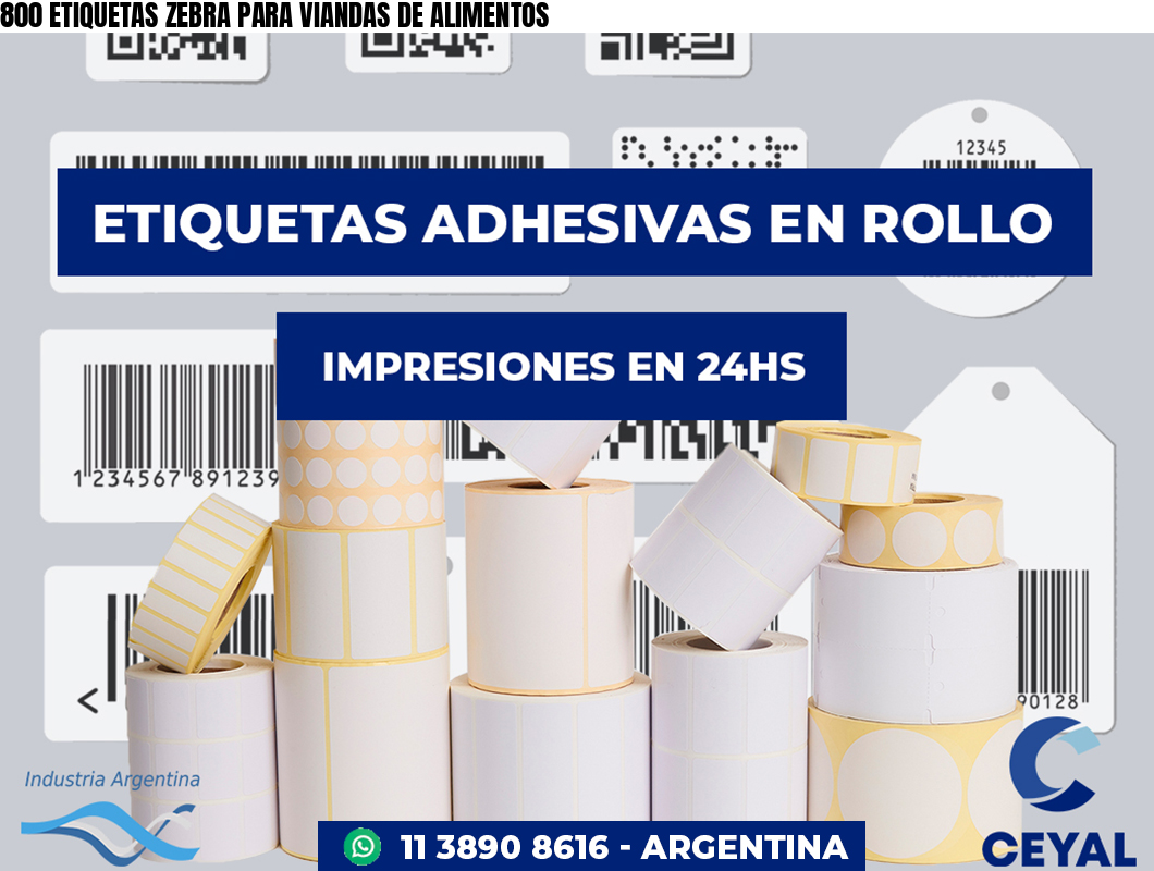 800 ETIQUETAS ZEBRA PARA VIANDAS DE ALIMENTOS