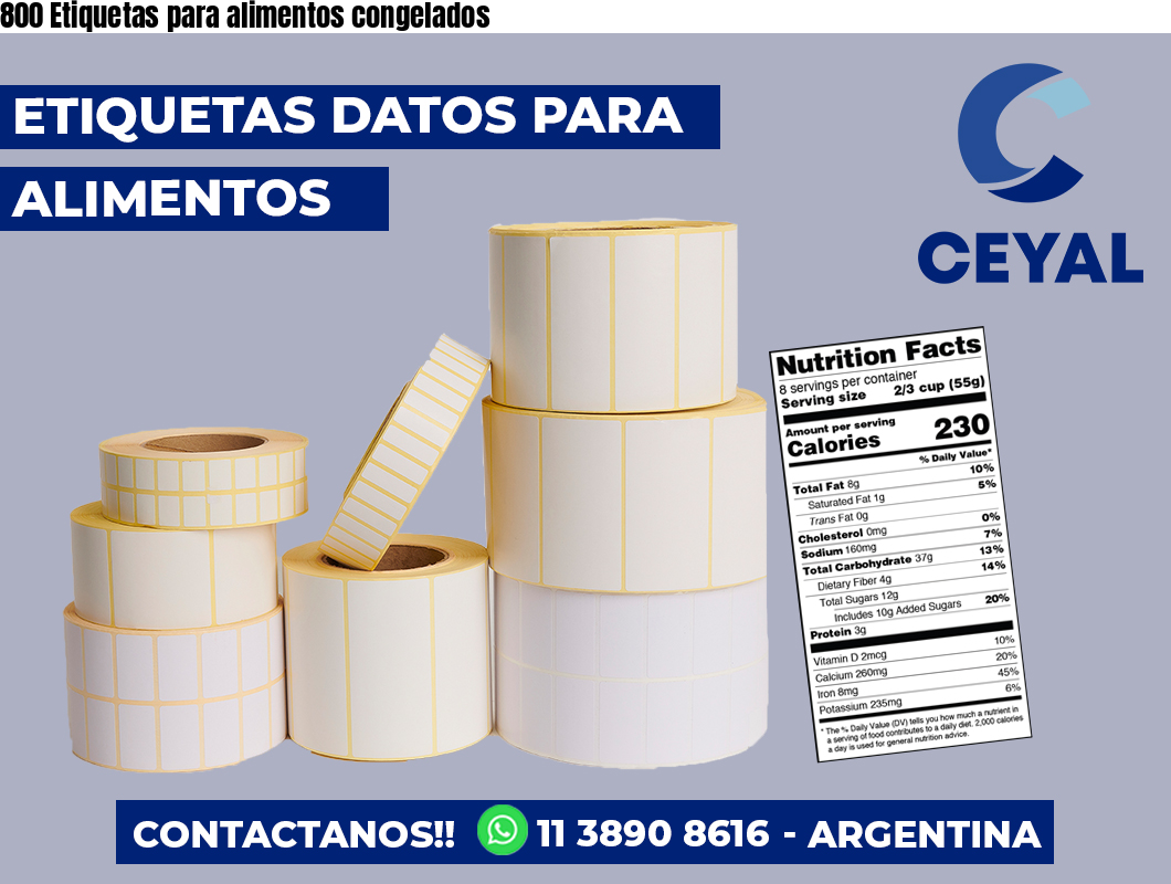 800 Etiquetas para alimentos congelados