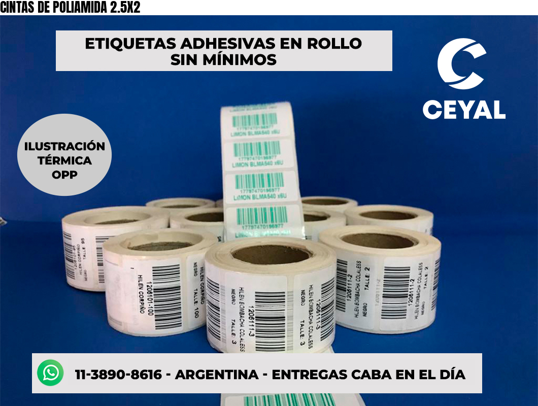 CINTAS DE POLIAMIDA 2.5X2