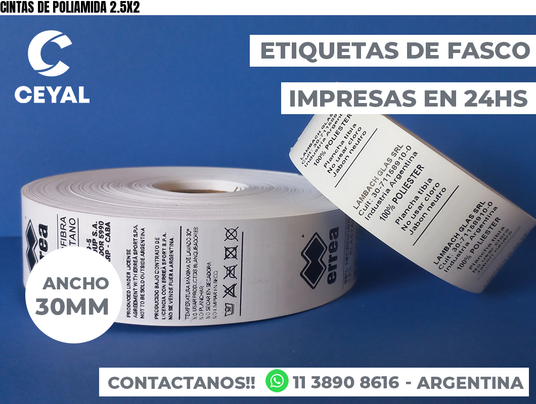 CINTAS DE POLIAMIDA 2.5X2