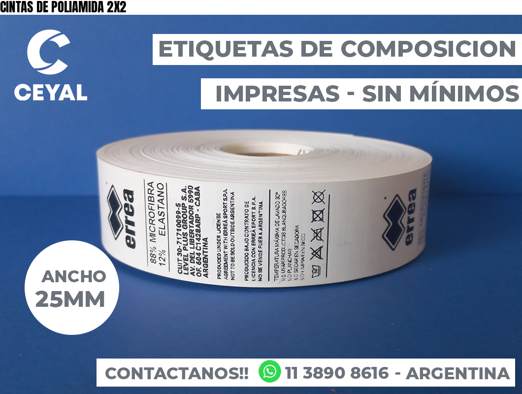 CINTAS DE POLIAMIDA 2X2