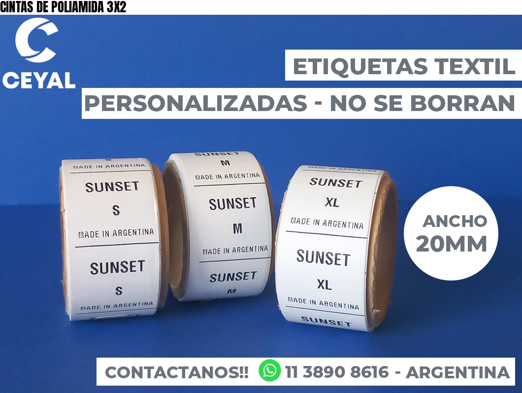 CINTAS DE POLIAMIDA 3X2