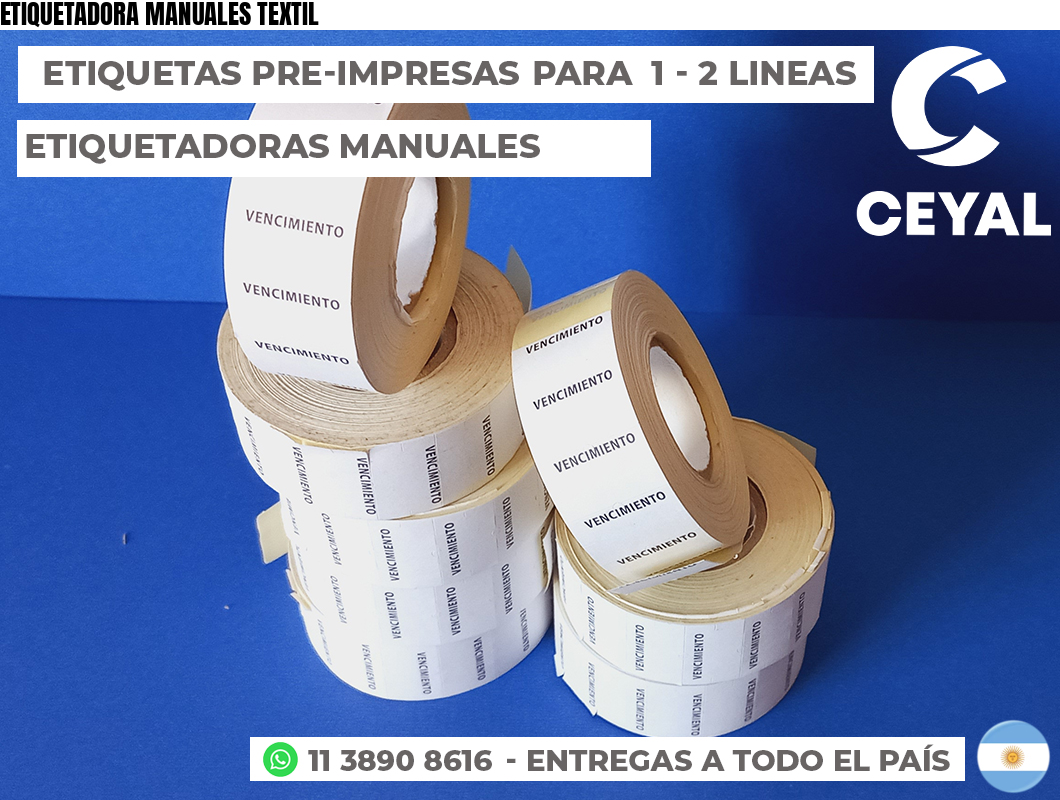 ETIQUETADORA MANUALES TEXTIL