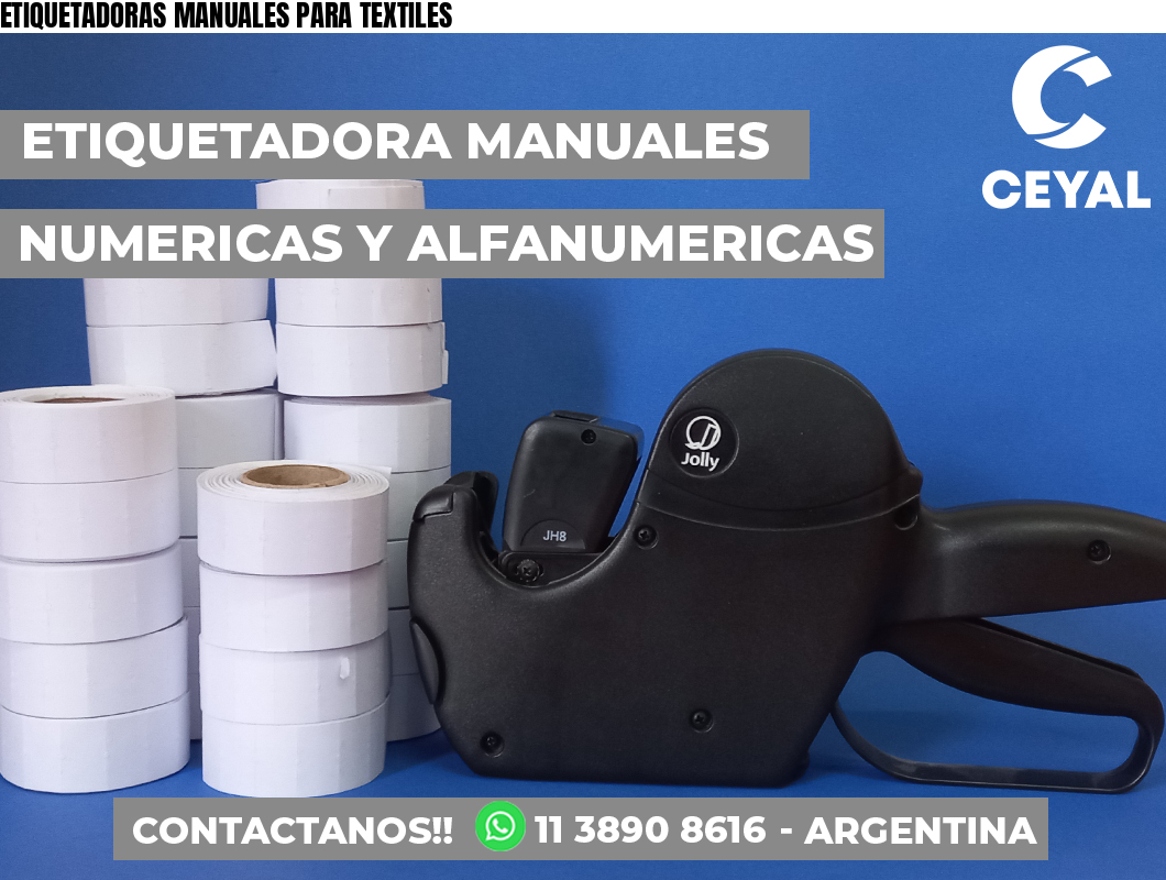 ETIQUETADORAS MANUALES PARA TEXTILES
