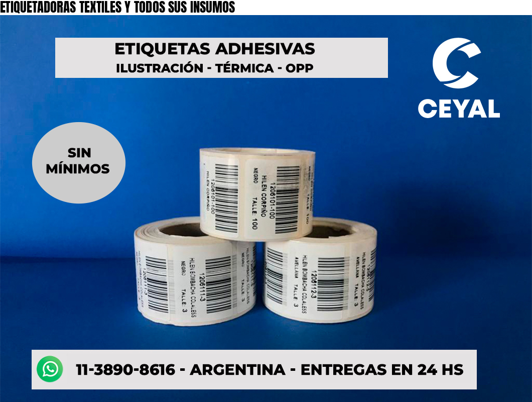 ETIQUETADORAS TEXTILES Y TODOS SUS INSUMOS
