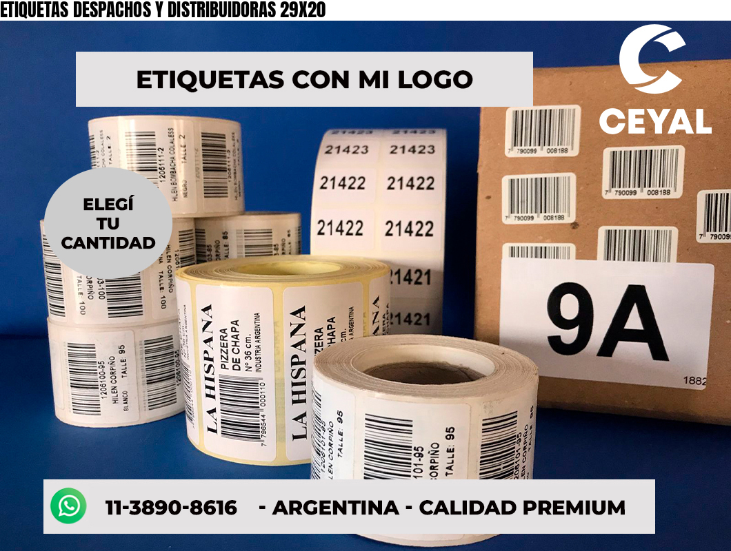 ETIQUETAS DESPACHOS Y DISTRIBUIDORAS 29X20