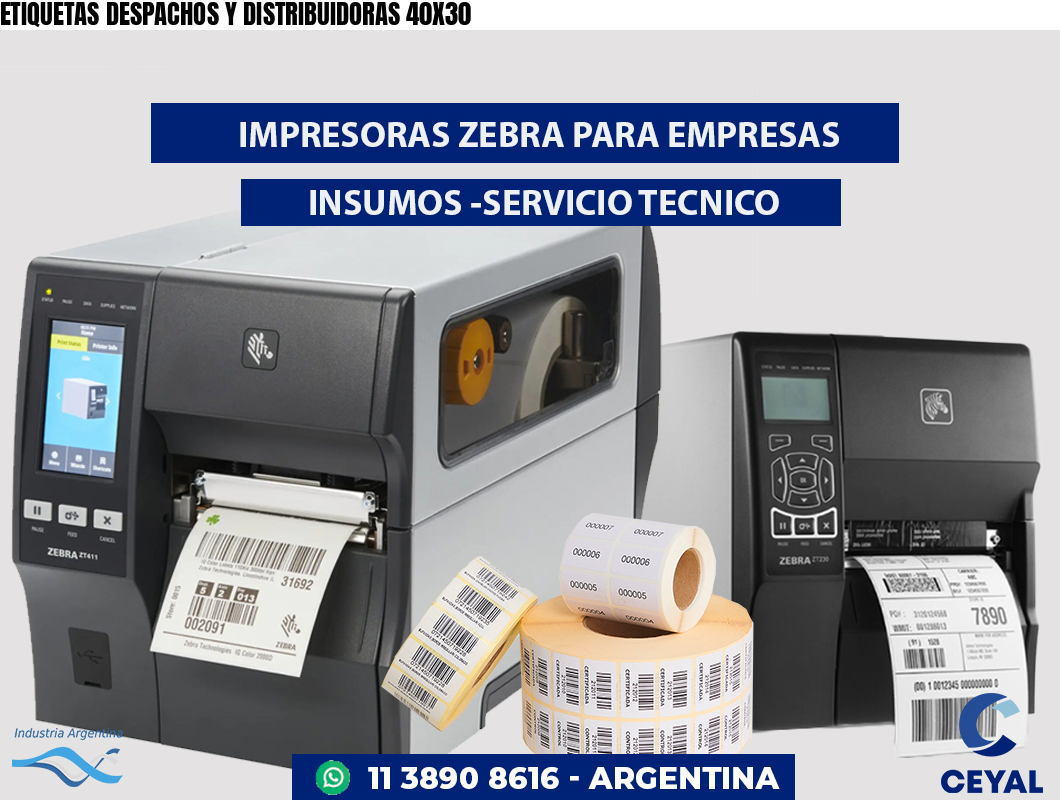 ETIQUETAS DESPACHOS Y DISTRIBUIDORAS 40X30