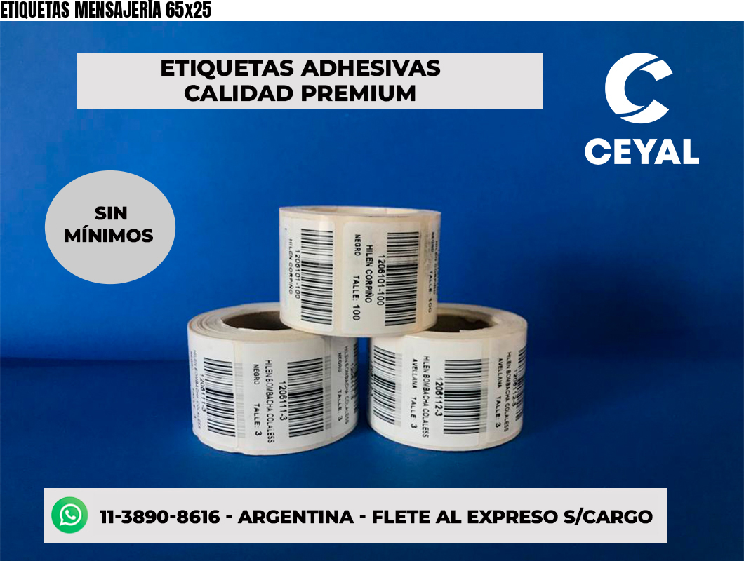ETIQUETAS MENSAJERÍA 65x25
