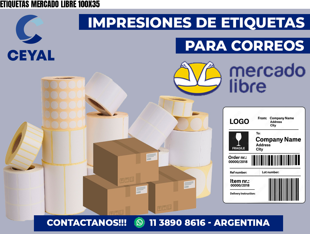 ETIQUETAS MERCADO LIBRE 100X35