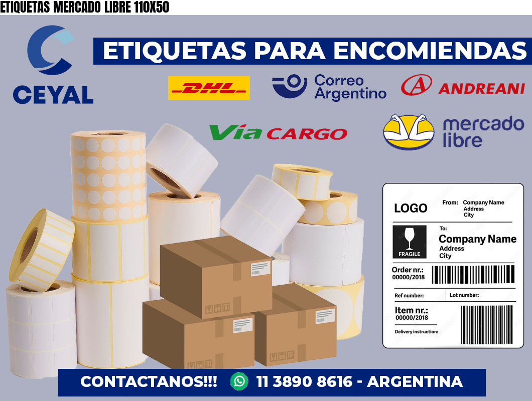 ETIQUETAS MERCADO LIBRE 110X50