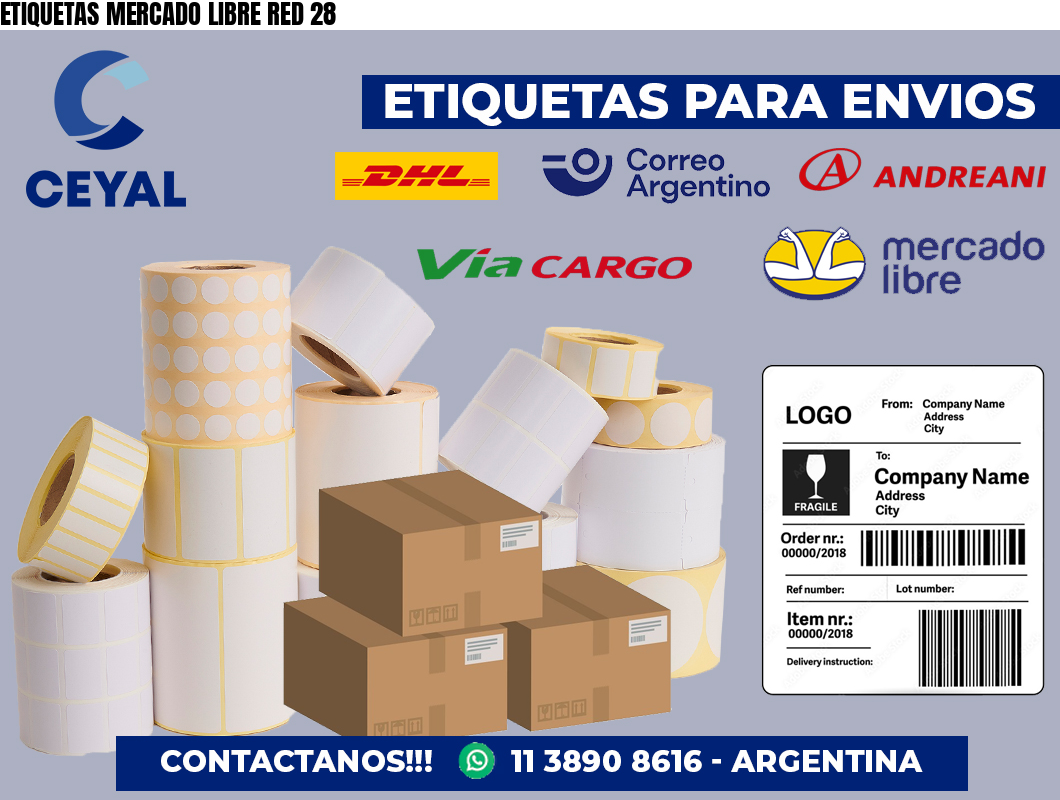 ETIQUETAS MERCADO LIBRE RED 28