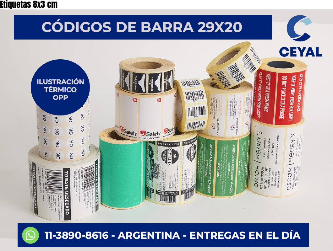 Etiquetas 8×3 cm