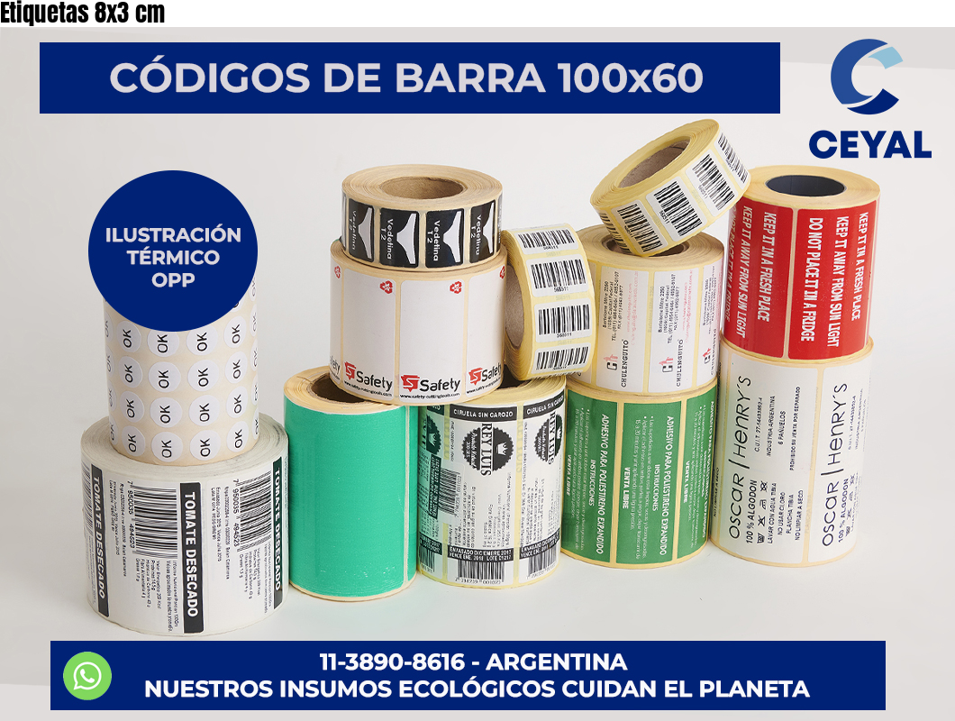Etiquetas 8×3 cm