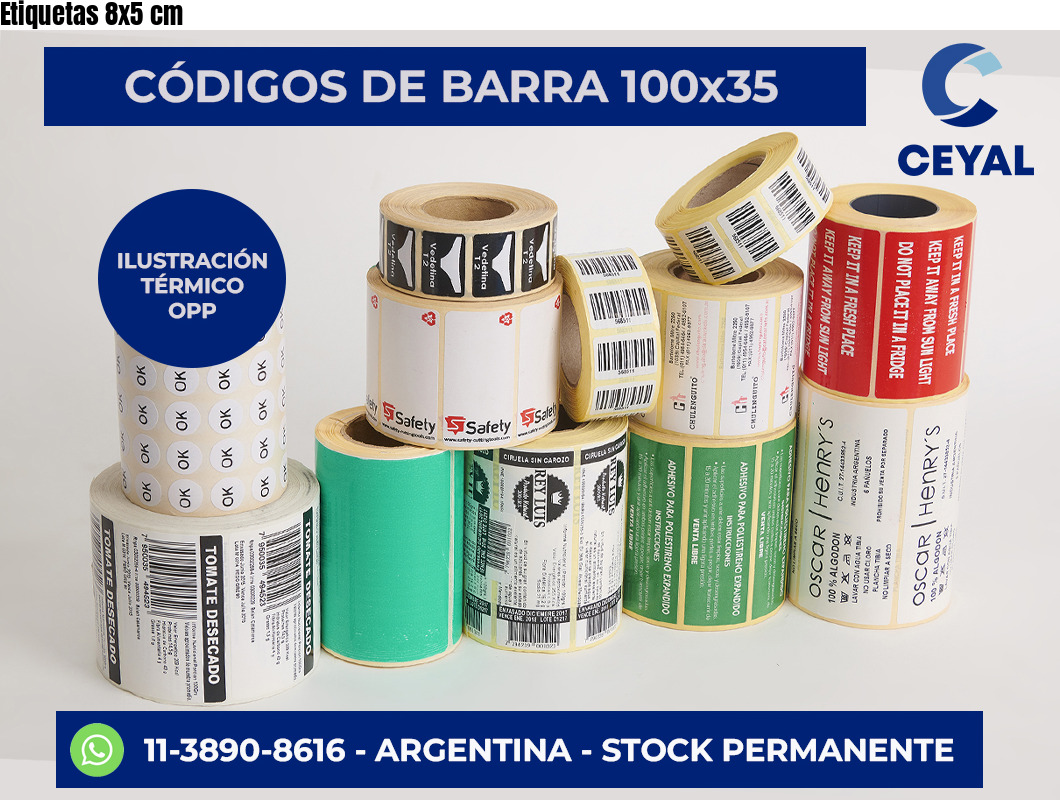 Etiquetas 8×5 cm