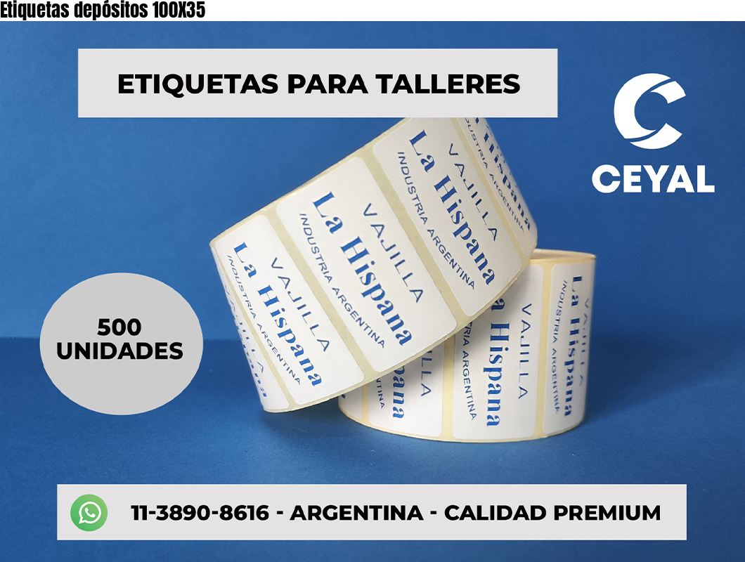 Etiquetas depósitos 100X35