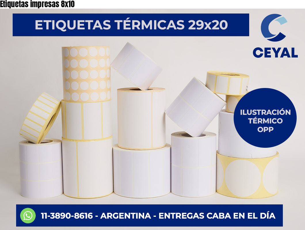 Etiquetas impresas 8×10
