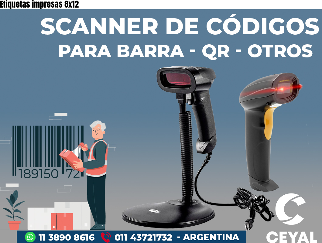 Etiquetas impresas 8x12
