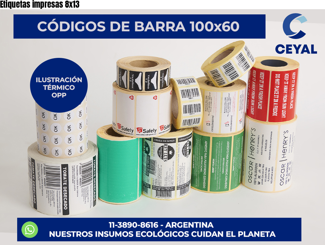 Etiquetas impresas 8×13