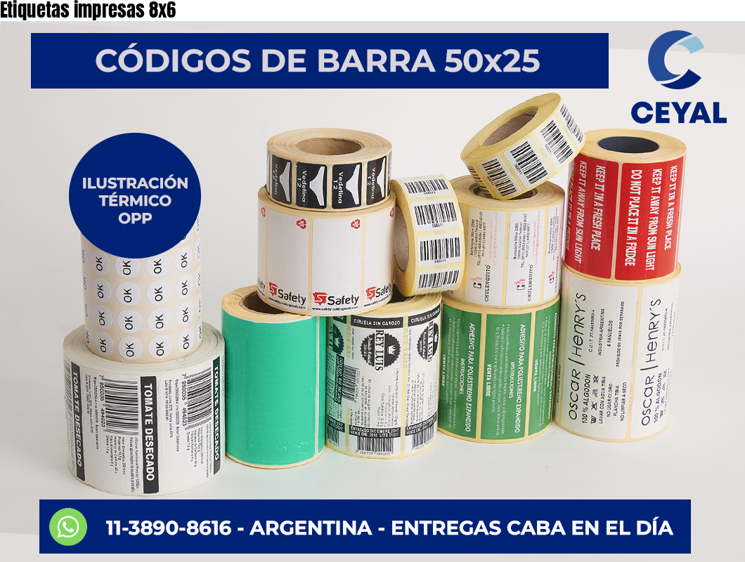 Etiquetas impresas 8×6