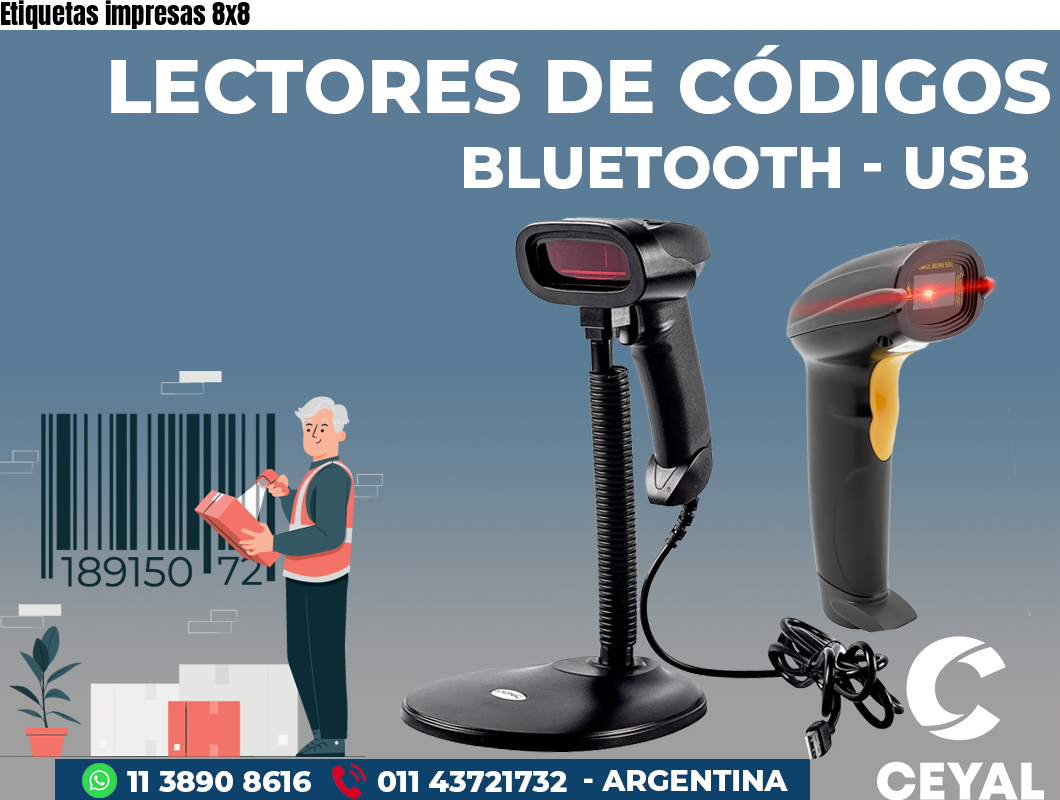 Etiquetas impresas 8x8