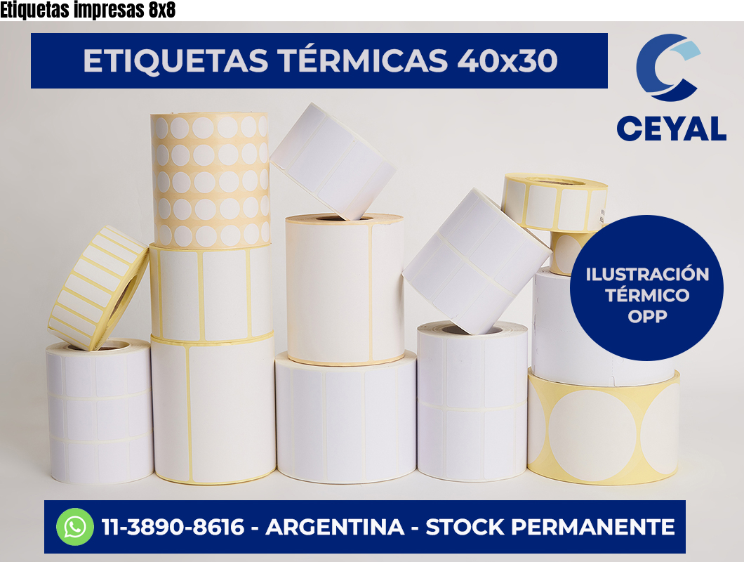 Etiquetas impresas 8×8