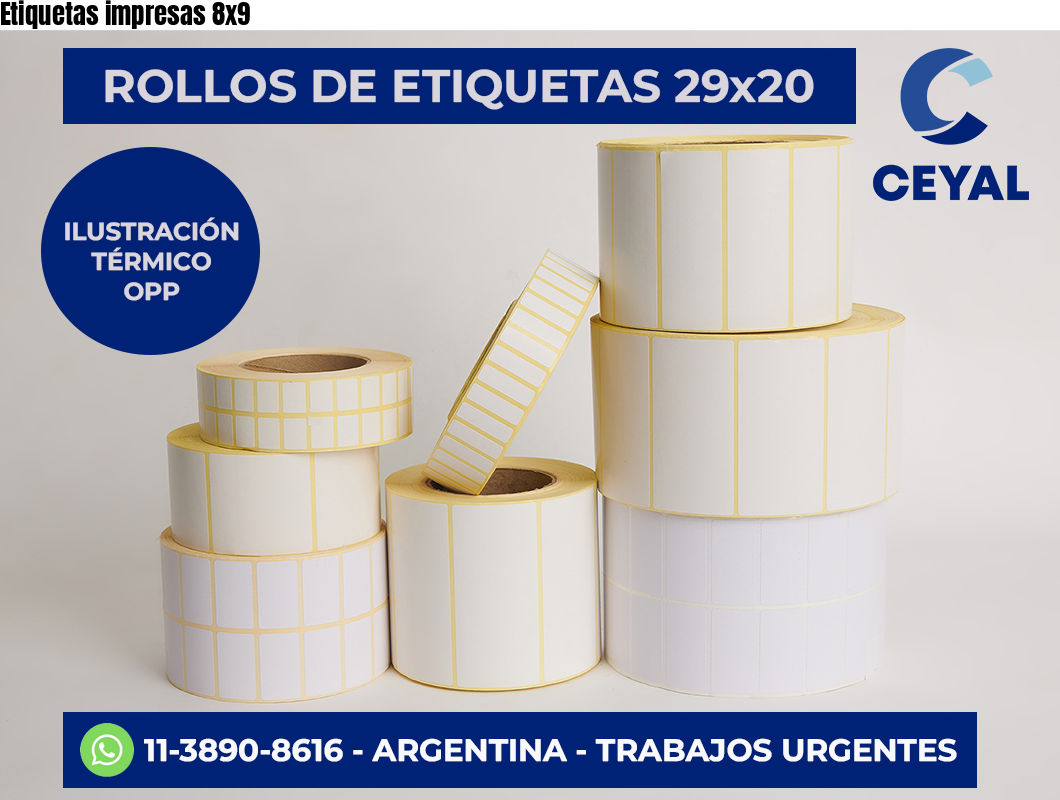 Etiquetas impresas 8×9