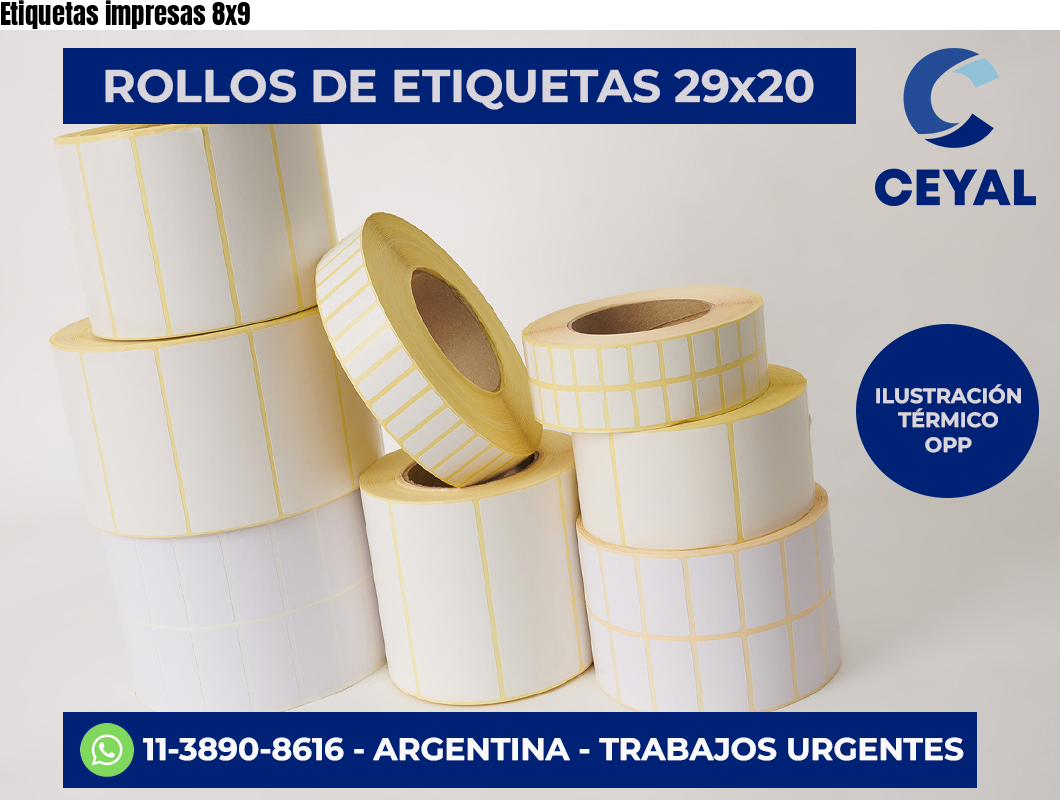 Etiquetas impresas 8×9